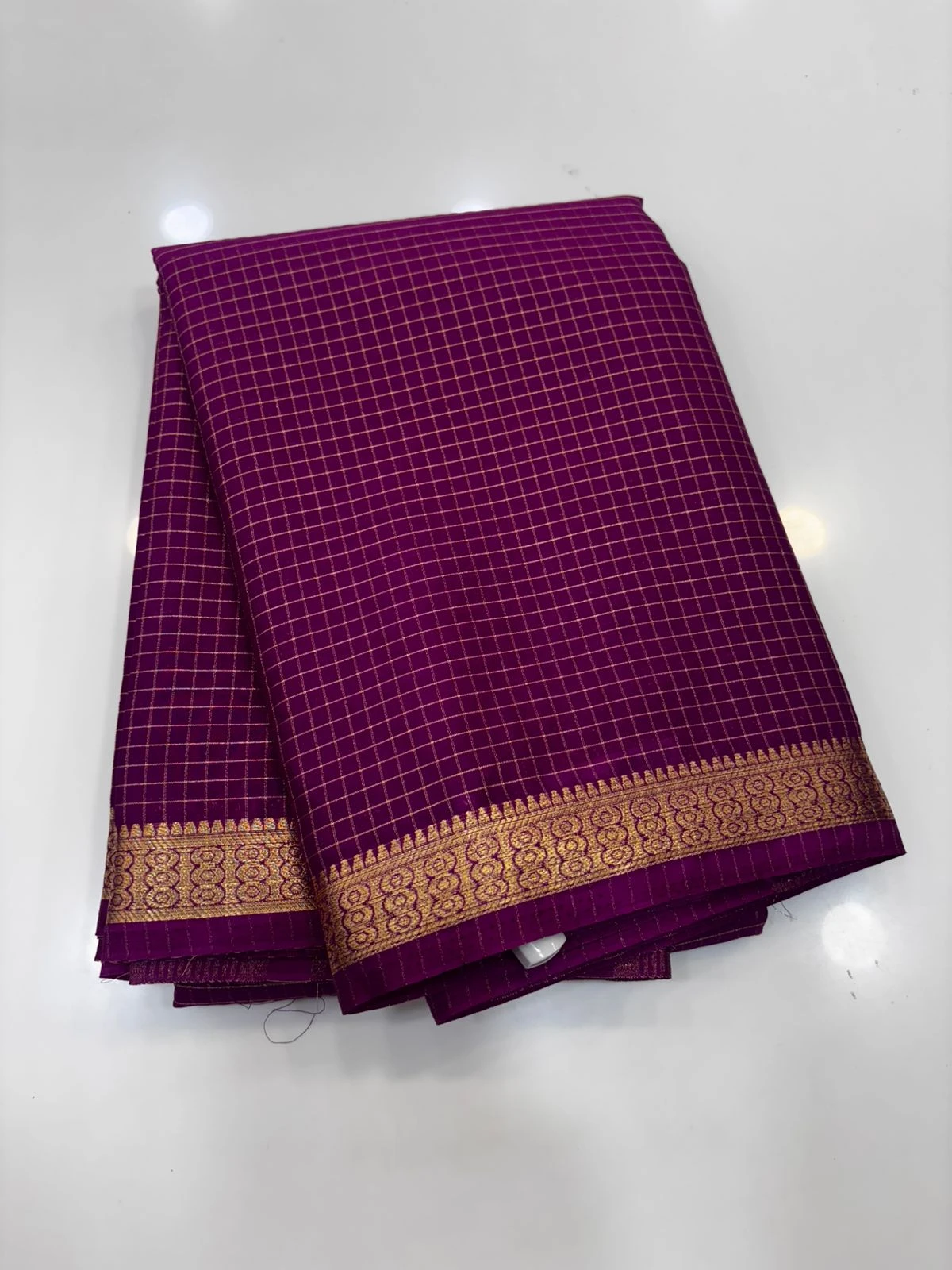 SEMI CRAPE MYSORE SILK CHECKS