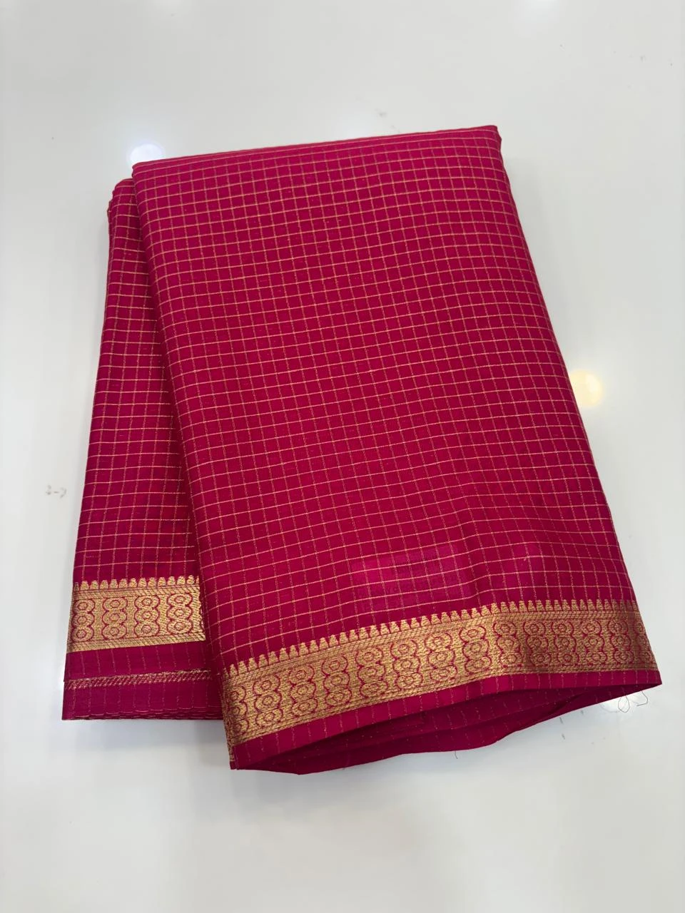 SEMI CRAPE MYSORE SILK CHECKS