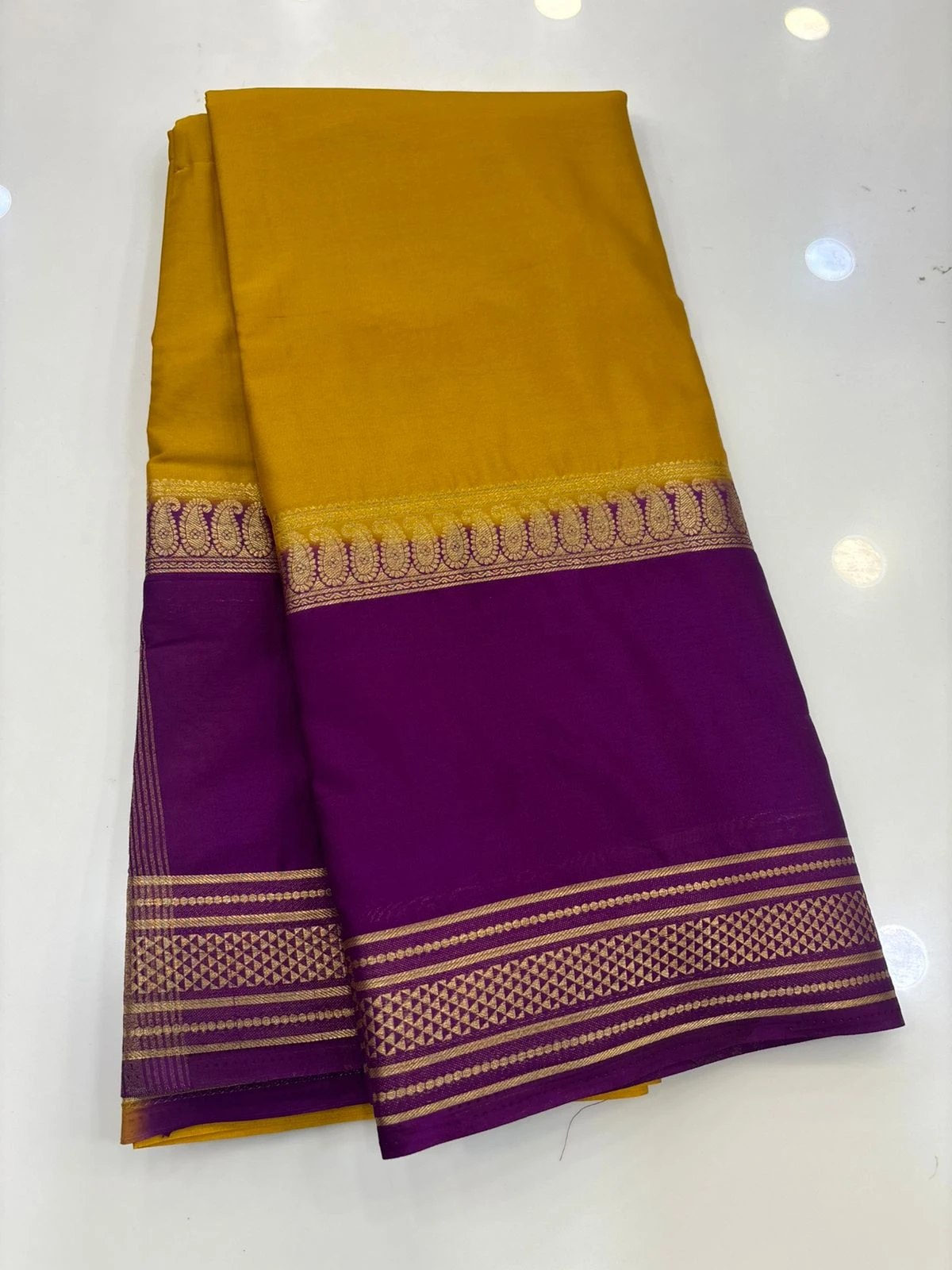 Mustard SEMI CRAPE 2D BENTEX border