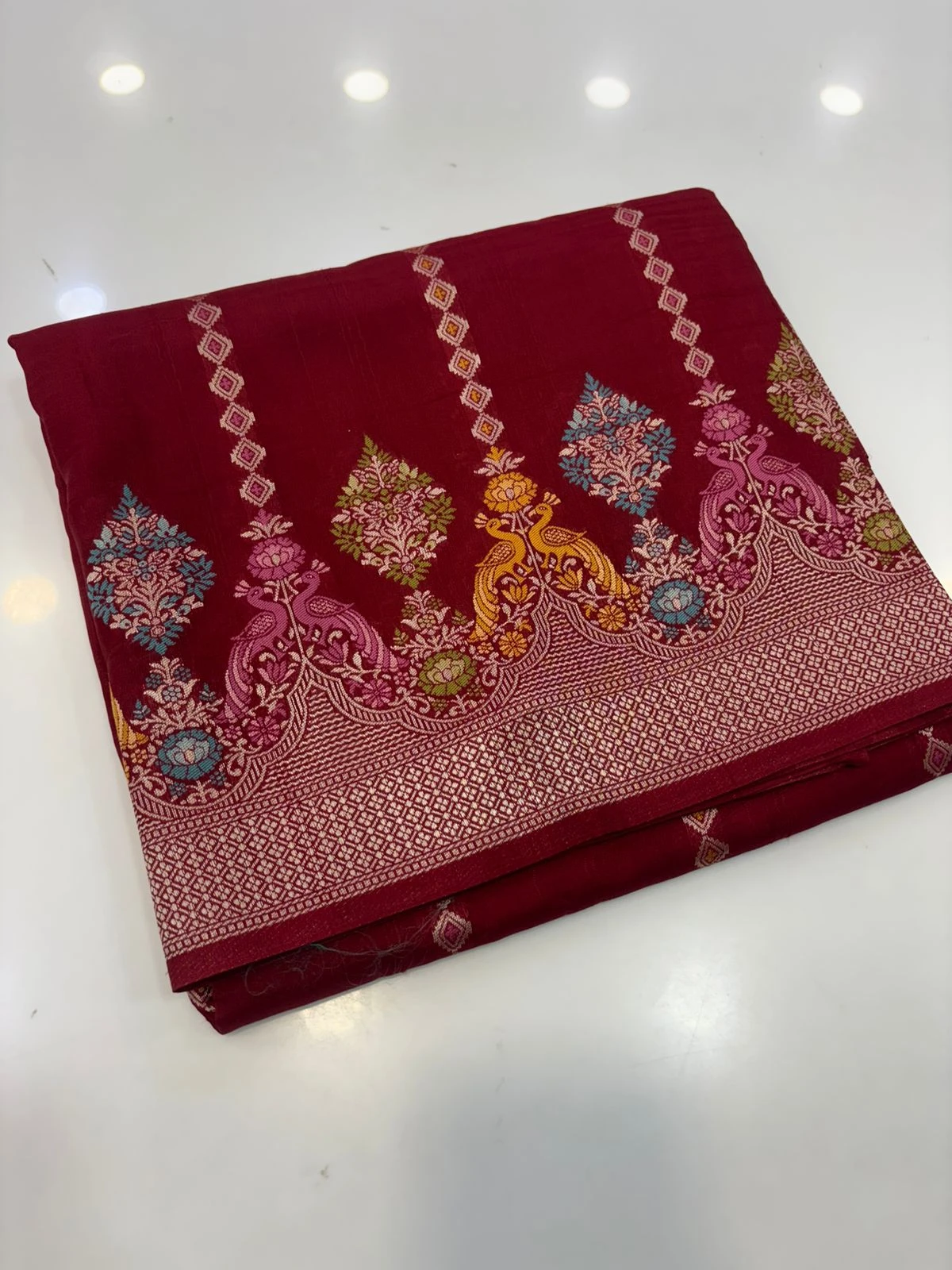 Purple Moonga silk meena weaving