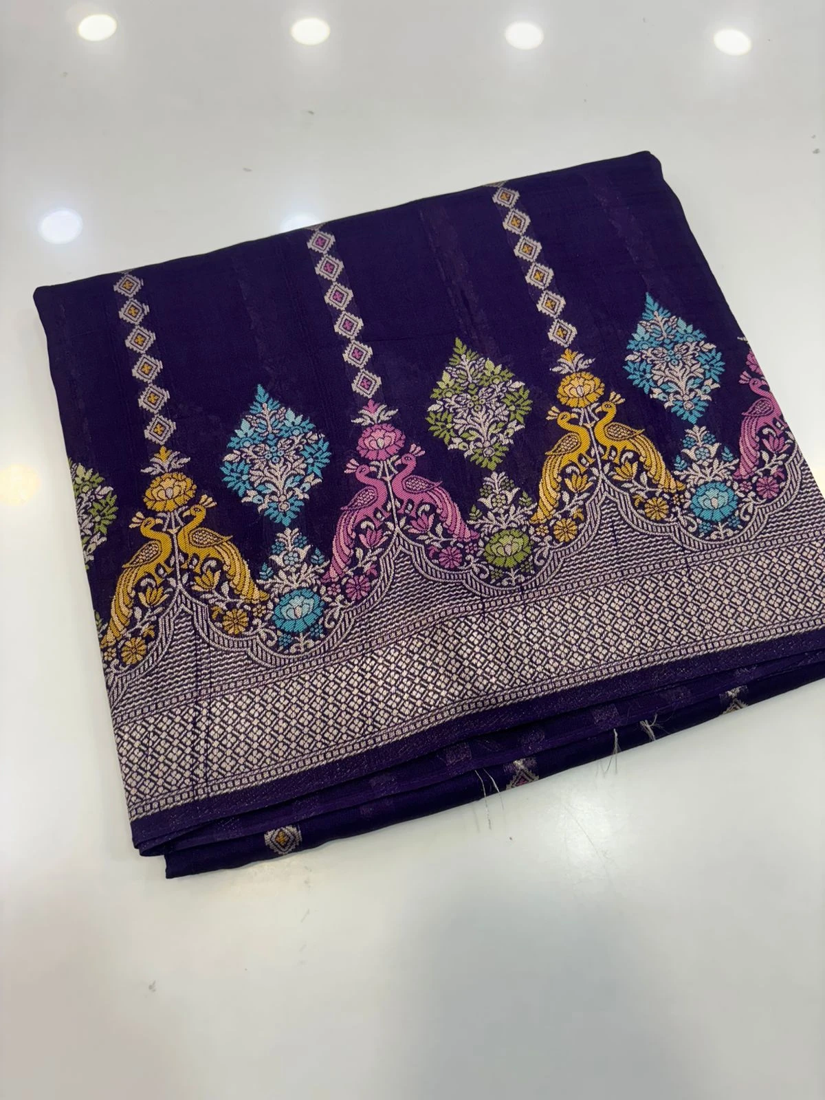 Purple Moonga silk meena weaving