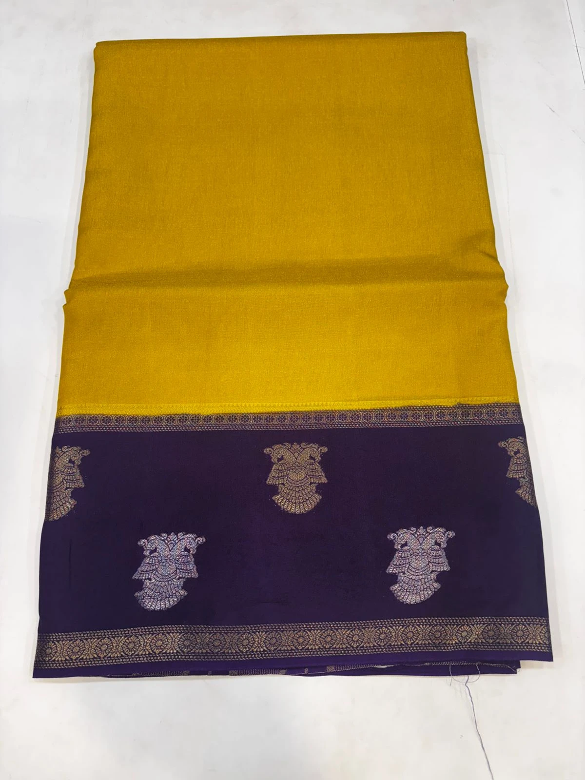 Mustard Yellow Tissue Viscose silk