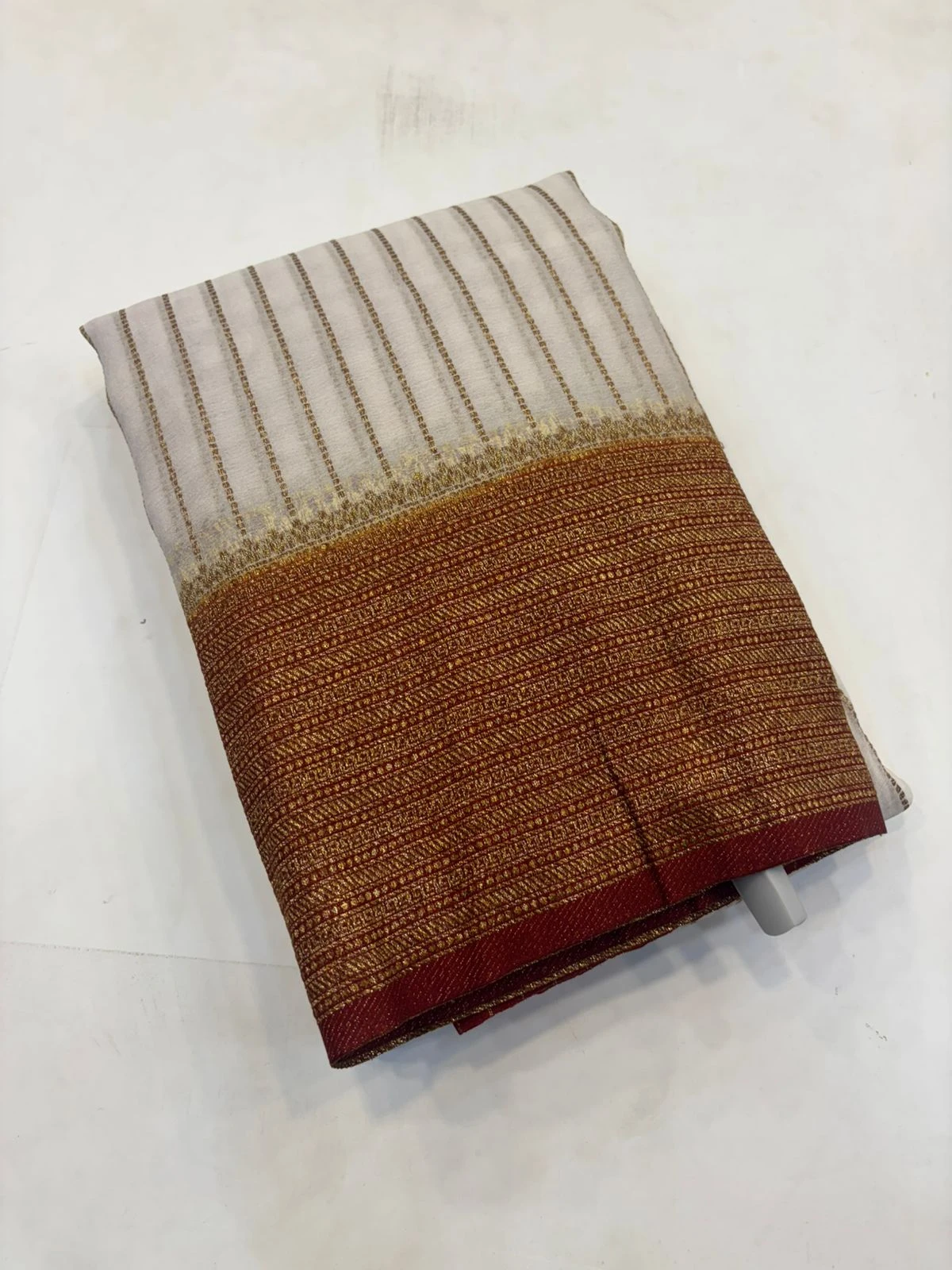 White Banarasi Khaddi Georgette