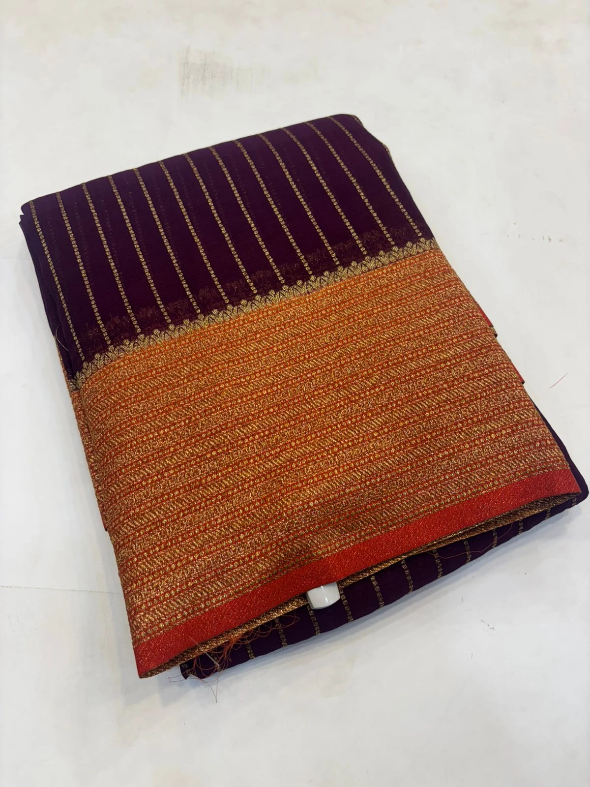 Wine Banarasi Khaddi Georgette