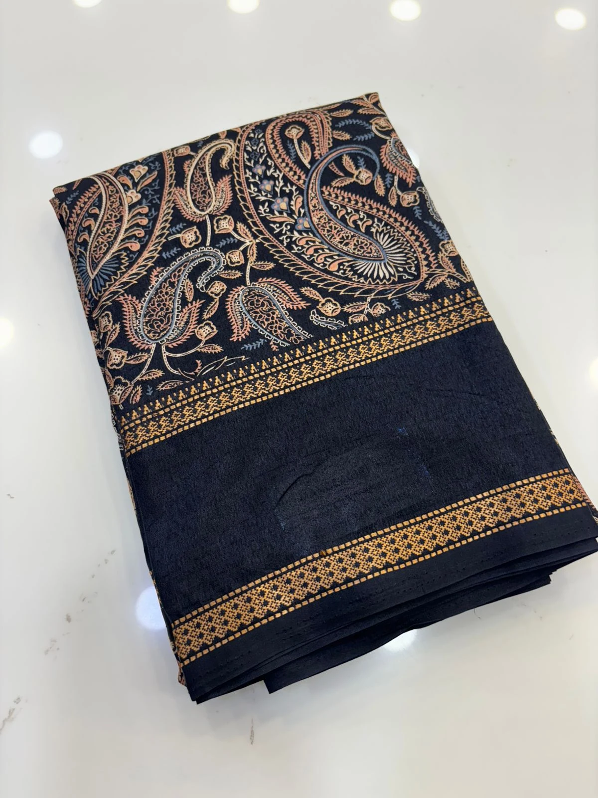 Black Soft Kalamakari Print Bentex Border