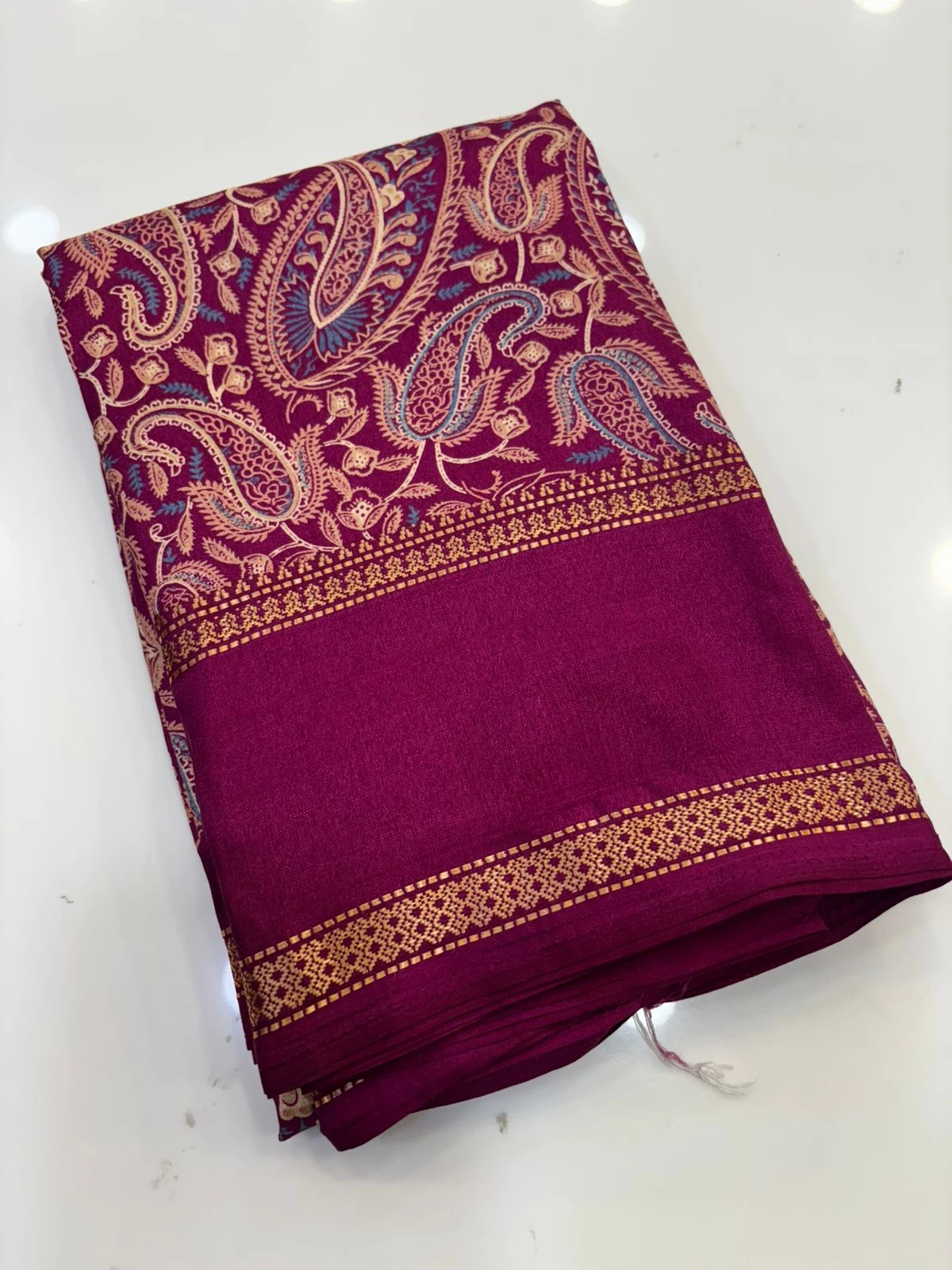 Megenta Soft Kalamakari Print Bentex Border