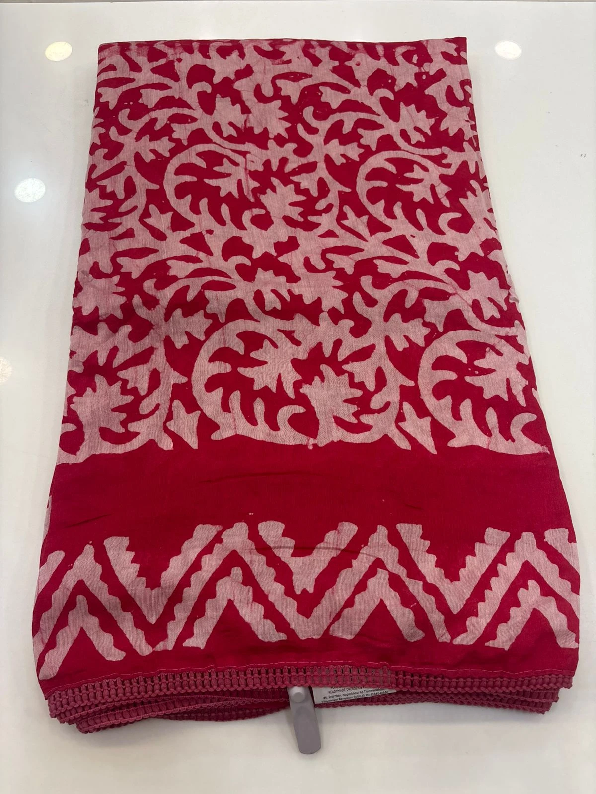 Red Batik Mul Chanderi Cotton