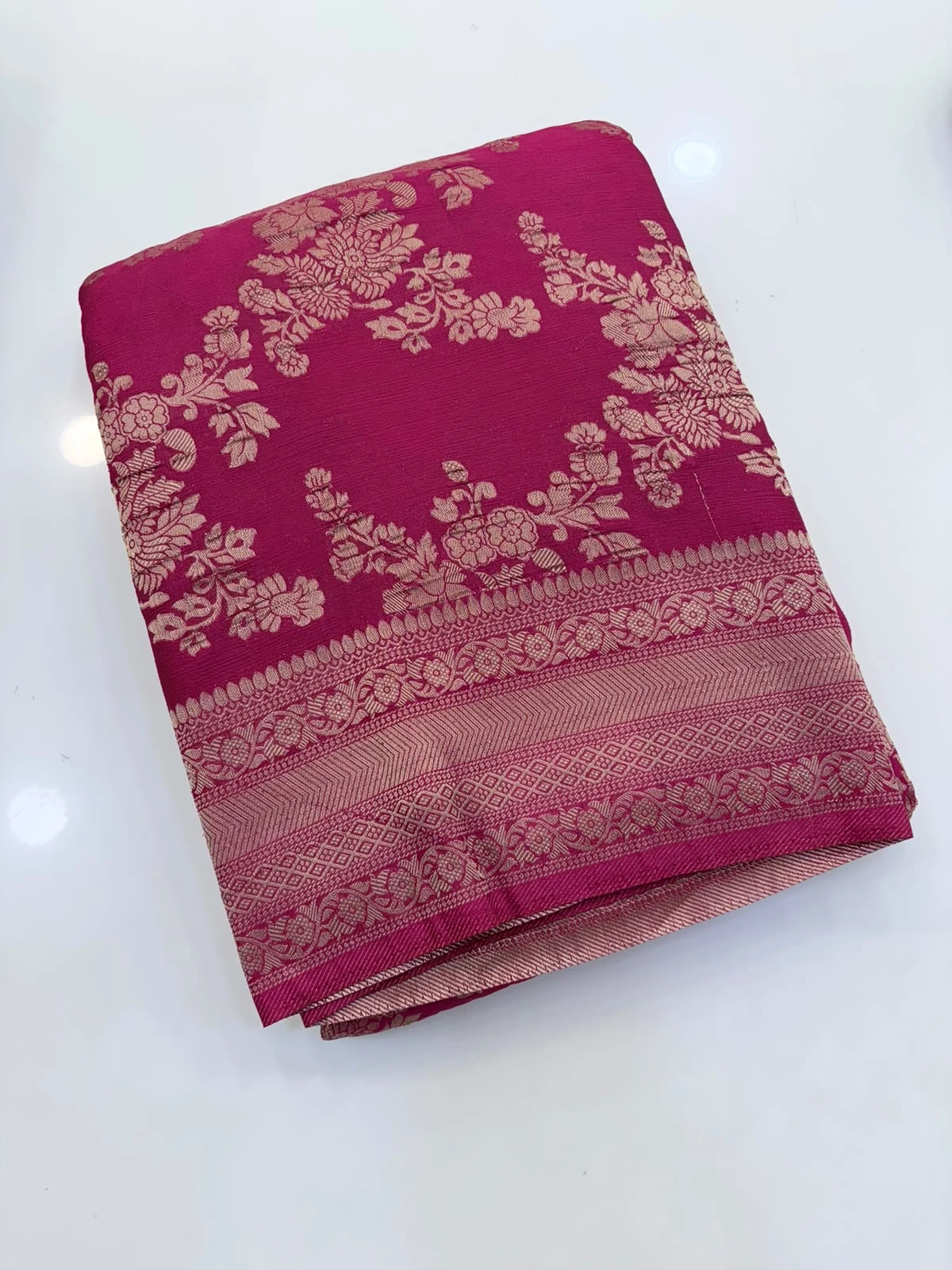 Pink Wrinkle Crape Georgette