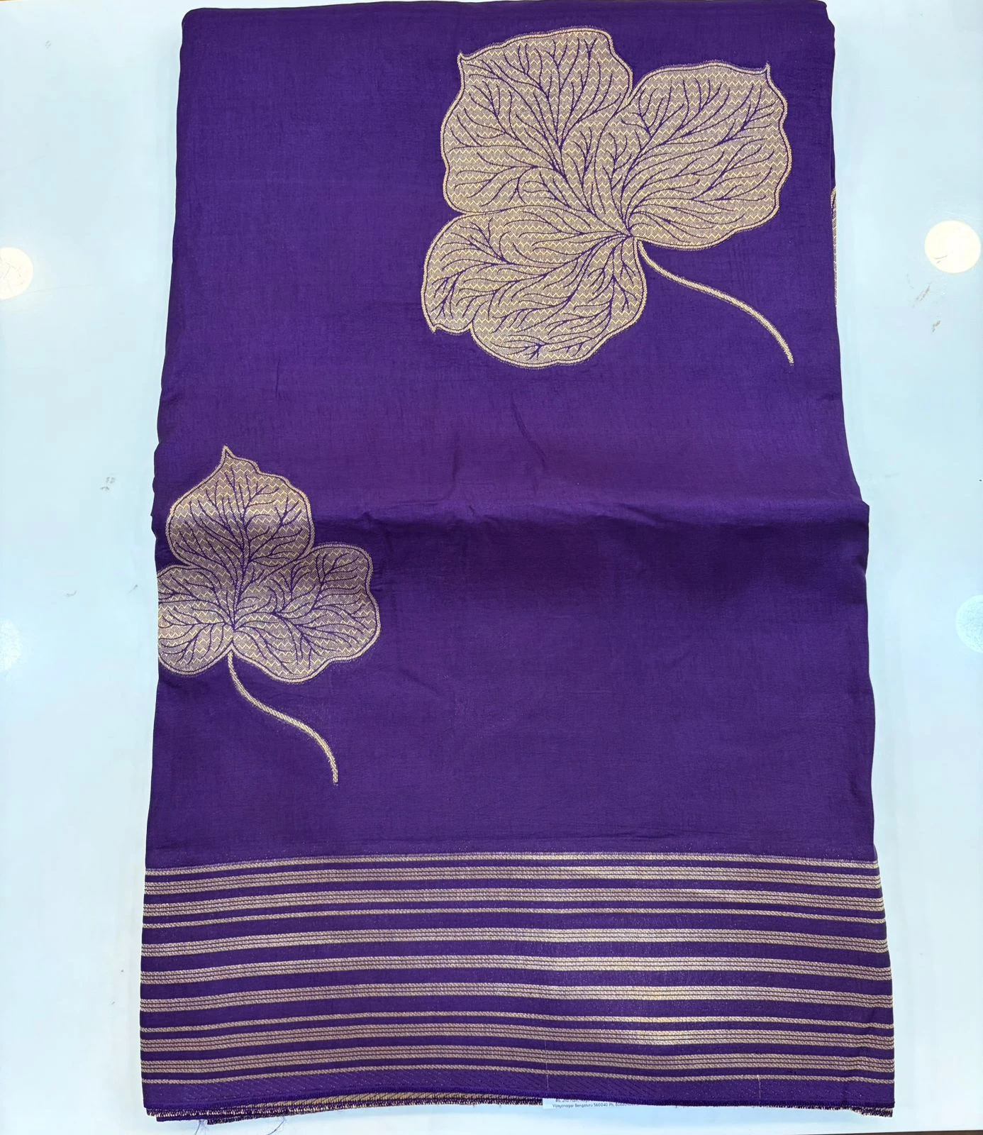 Purple Gold & Silver Leaf Motifs