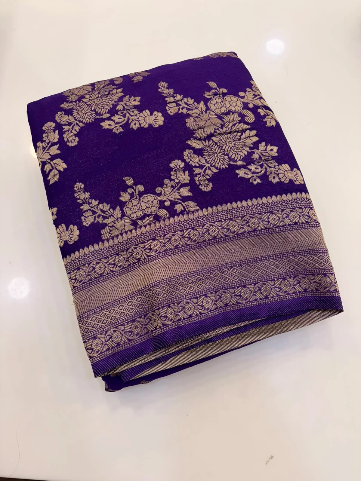 Purple Wrinkle Crape Georgette