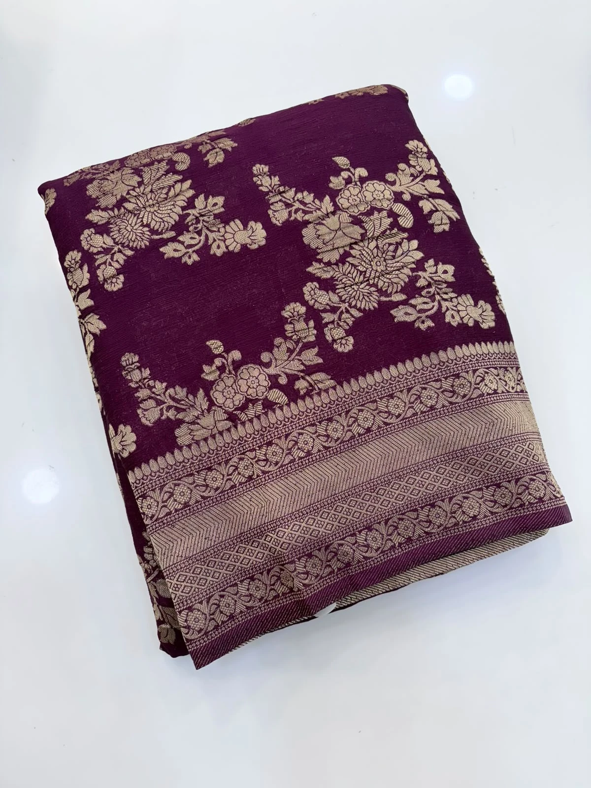 Wine Wrinkle Crape Georgette