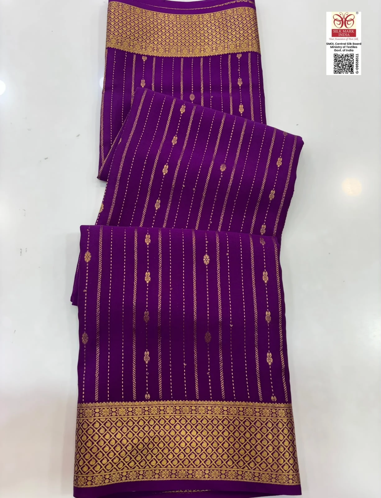 Purple Aishwarya Stripes Rich Pallu