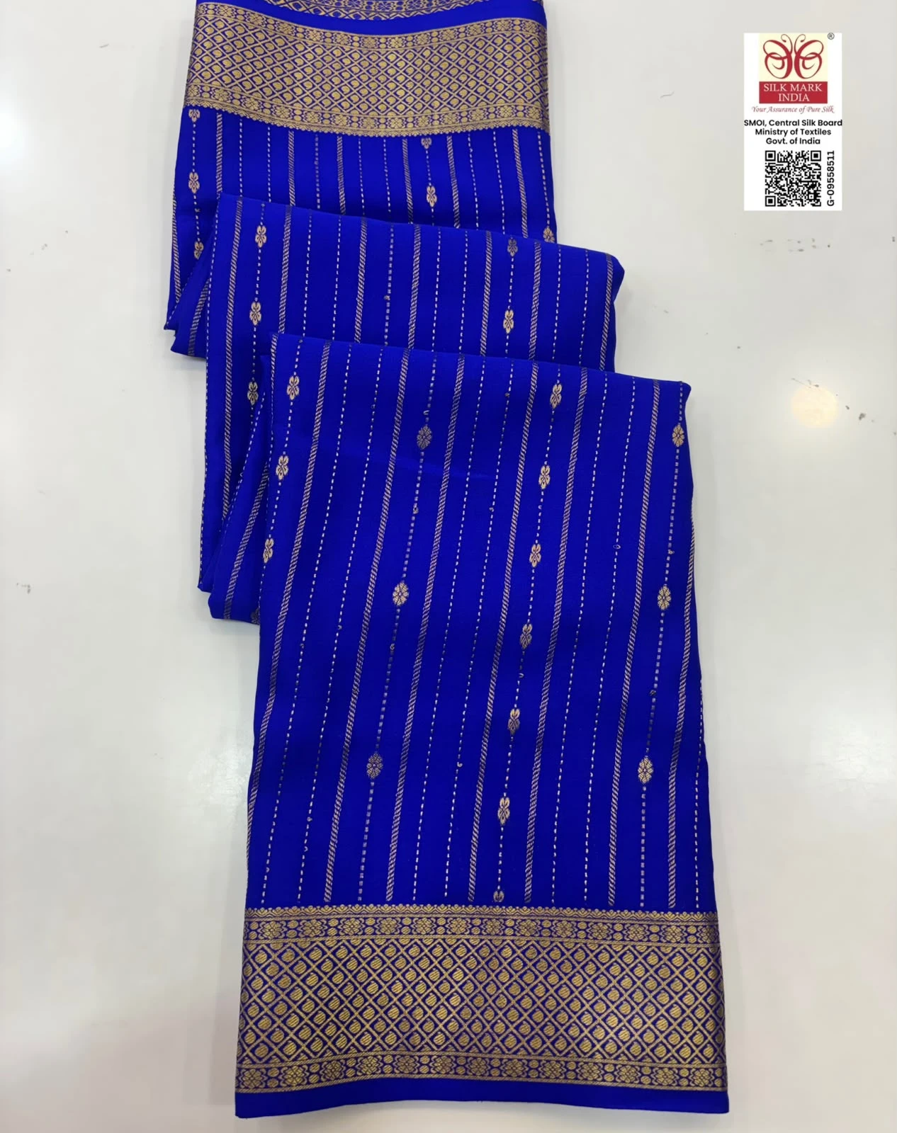 Royal Blue Aishwarya Stripes Rich Pallu